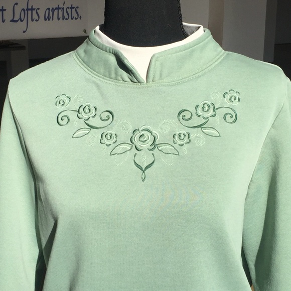 Vintage pistachio/mint 80sembroidered sweatsuit/tracksuit - Picture 5 of 6